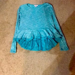 (3/$15) Girls blue dress shirt